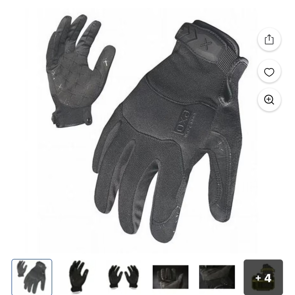 Oxo Black Tactical Work Gloves with Grip